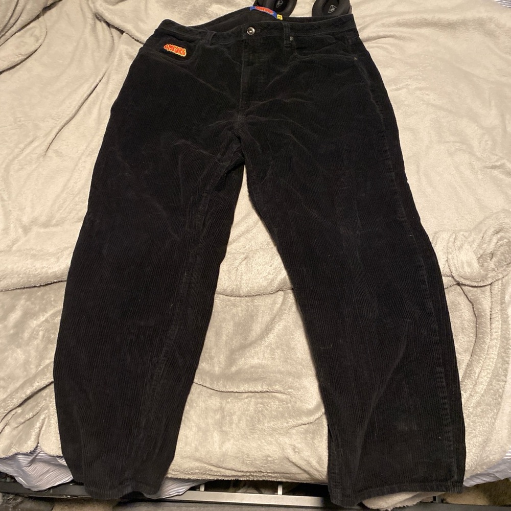Empyre Black Corduroy Pants Relaxed Fit